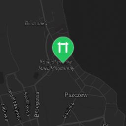 Map showing where Public gym park - Pszczew - Calisthenics workout is