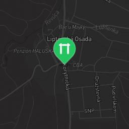 Map showing where Liptovská Osada - Calisthenics Park - Wodgear.sk is