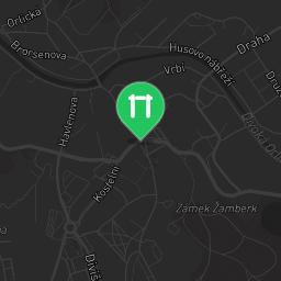 Map showing where Workout areal Pod Cernym lesem is
