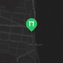 Map showing where Beachfront street workout park is