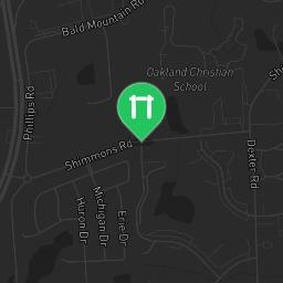Map showing where Fitness Court Oakland University - Calisthenics Park Oakland University - National Fitness Campaign is