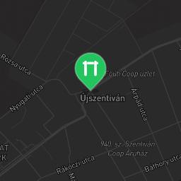Map showing where Újszentiván - Calisthenic parks, Cyclist rest area is