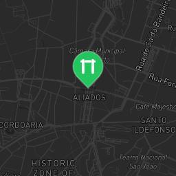 Map showing where Outdoor Gym & Fitness Equipment São Roque park Porto is