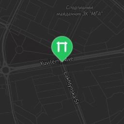 Map showing where Khortytsia - Street Workout Park - АЗС «WOG» is