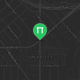 Map showing where Sun Valley, CA - Outdoor Exercise Park - Fernangeles Recreation Center is