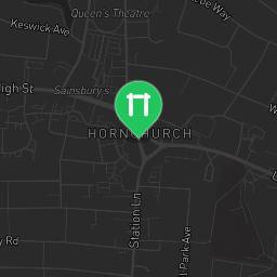 Map showing where Hornchurch - Parkour Park - Harrow Lodge Park is