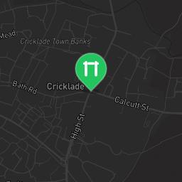 Map showing where Cricklade - Outdoor Pull Up Bars - Leisure center is