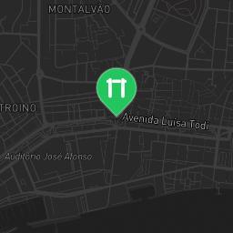Map showing where Setúbal - Calisthenics Gym - Café Quala is