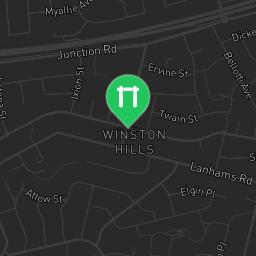 Map showing where Winston Hills - Outdoor Exercise Gym - Lions Park is