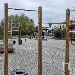 Map showing where Monterotondo - Outdoor Exercise Park - Palestra della Pista ciclabile via E. De Nicola is