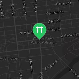 Map showing where Fitness Court Riverfront Plaza - Calisthenics Park Wabash, IN - National Fitness Campaign is
