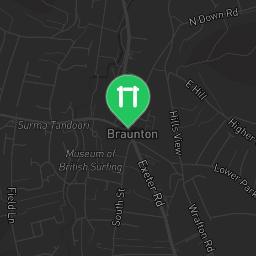 Map showing where Braunton Recreation Ground Outdoor Gym is