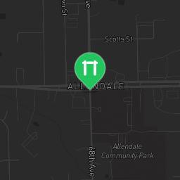 Map showing where Fitness Court Allendale Township Park - Calisthenics Park Allendale, MI - National Fitness Campaign is