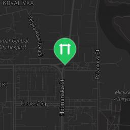 Map showing where Novomoskovsk - Street Workout Park - Сити Центр is