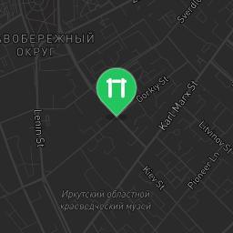 Map showing where Irkutsk - Outdoor Gym - Школа №57 is