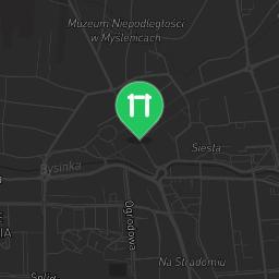 Map showing where Myślenice - Street Workout Park - Zdrojowa is