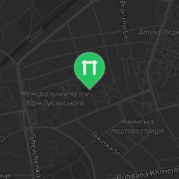 Map showing where Public gym park - Nizhyn - Calisthenics workout is