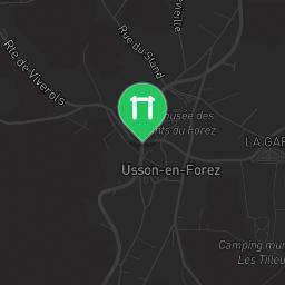 Map showing where Outdoor gym - Usson-en-Forez - Calisthenics workout is