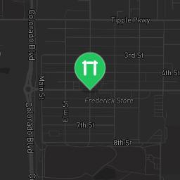 Map showing where Fitness Court Frederick Park - Calisthenics Park Frederick, CO - National Fitness Campaign is