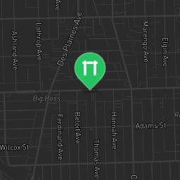 Map showing where Forest Park, Illinois - Calisthenics Park - Harlem is