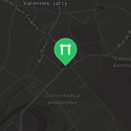 Map showing where Varennes-Jarcy - Street Workout Equipment- Place Aristide Briand is