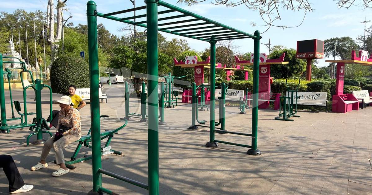 Open air exercise park in Siem Reap — outdoor calisthenics spot in Cambodia