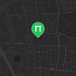 Map showing where Southampton chin-ups bar is