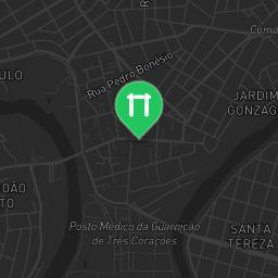 Map showing where Bodyweight gym - Três Corações - Calisthenics workout is