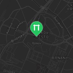 Map showing where Vyškov street workout is
