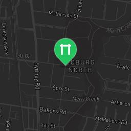 Map showing where Melbourne - Outdoor Exercise Gym - Sanger Reserve (Coburg North) is