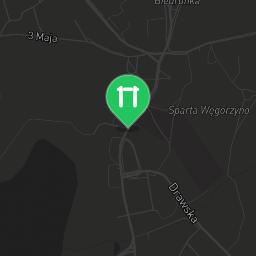 Map showing where Węgorzyno - Calisthenics Park - Stadion is