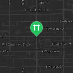 Map showing where Fullerton, CA - Outdoor Fitness Stations - Acacia Park is