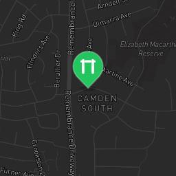 Map showing where Camden (New South Wales) - Outdoor Gym - Chelleston Reserve is