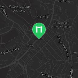 Map showing where Outdoor Gym Postojna is