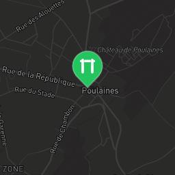 Map showing where Public gym park - Poulaines - Calisthenics workout is