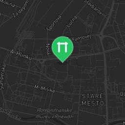 Map showing where Prievidza - Street Workout Park is