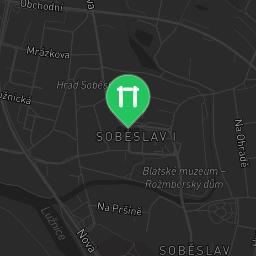 Map showing where Soběslav - Outdoor Pull up bars is