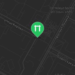 Map showing where Bratsk - Calisthenics Gym - Падунские Пороги is