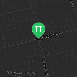 Map showing where Gubkinsky - Street Workout Park - Нефтяников is