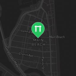 Map showing where Phillip Park - Main Beach is