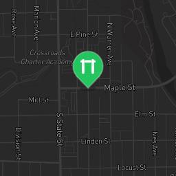 Map showing where Fitness Court Rotary Park - Calisthenics Park Big Rapids, MI - National Fitness Campaign is
