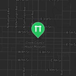 Map showing where Fitness Court Okmulgee Main Street - Calisthenics Park Okmulgee, OK - National Fitness Campaign is