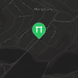Map showing where Outdoor Gym Margecany is
