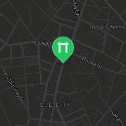 Map showing where Chernivtsi - Street Workout Park - Pivdennokil'tseva St is