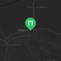 Map showing where Public gym park - Bidache - Calisthenics workout is