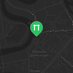 Map showing where Olonets - Street Workout Park - Ресторан «Олония» is