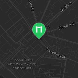 Map showing where Kostroma - Fitness Park - Муравьевка is