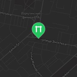 Map showing where Vorkuta - Street Workout Park - Улица Фрунзе is
