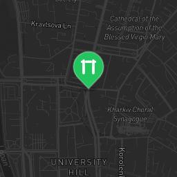 Map showing where Kharkiv - Street Workout Park - Стадион is